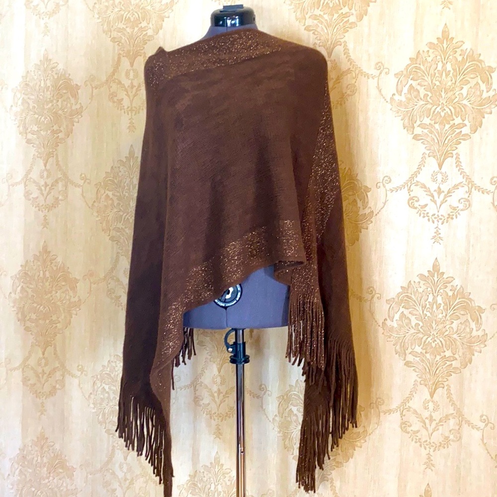 Warm Brown Sparkle Poncho